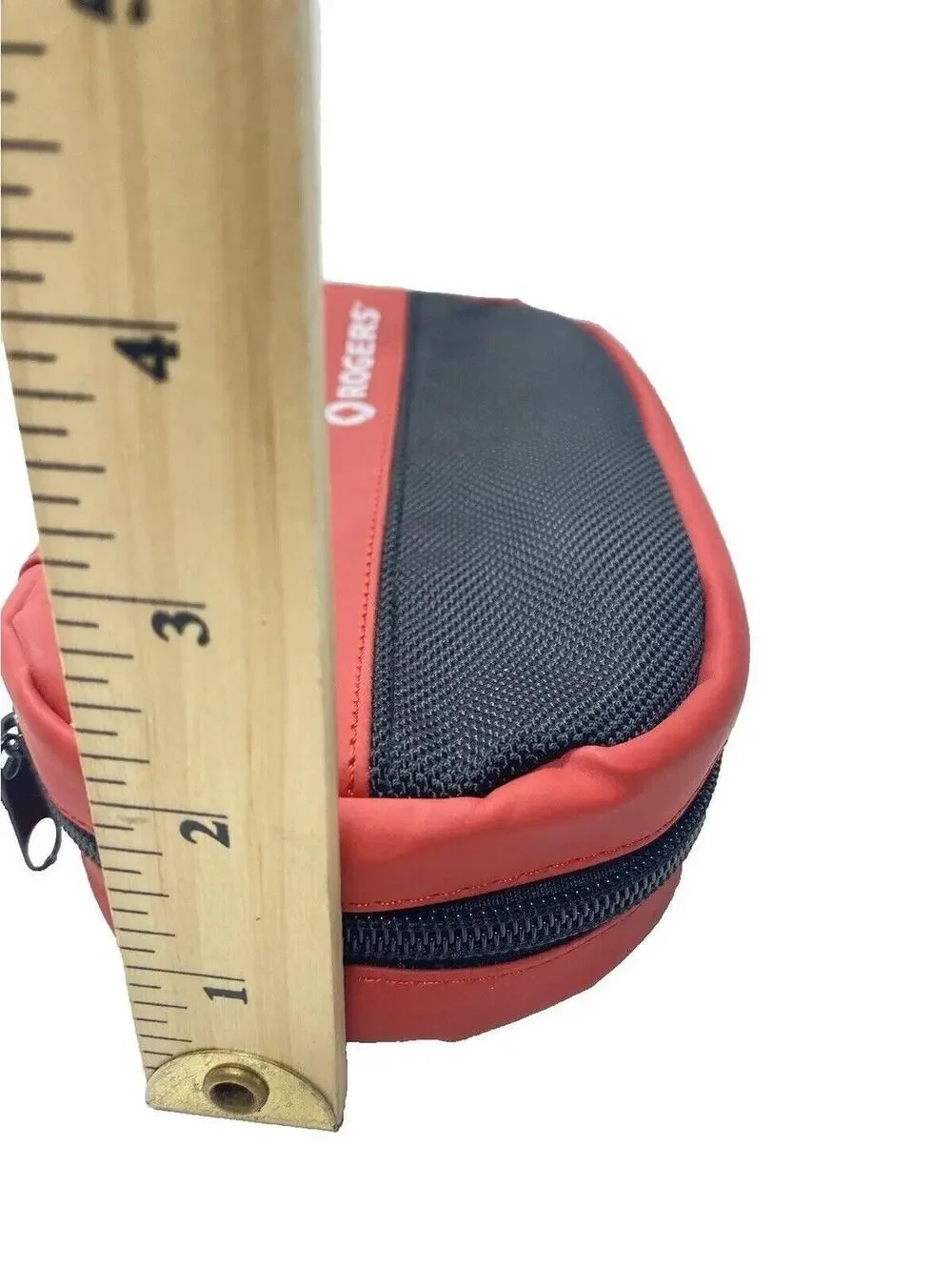 Rogers Red & Black Small Pouch Zip Pencil Case Toiletry Carrier Bag - New As Is